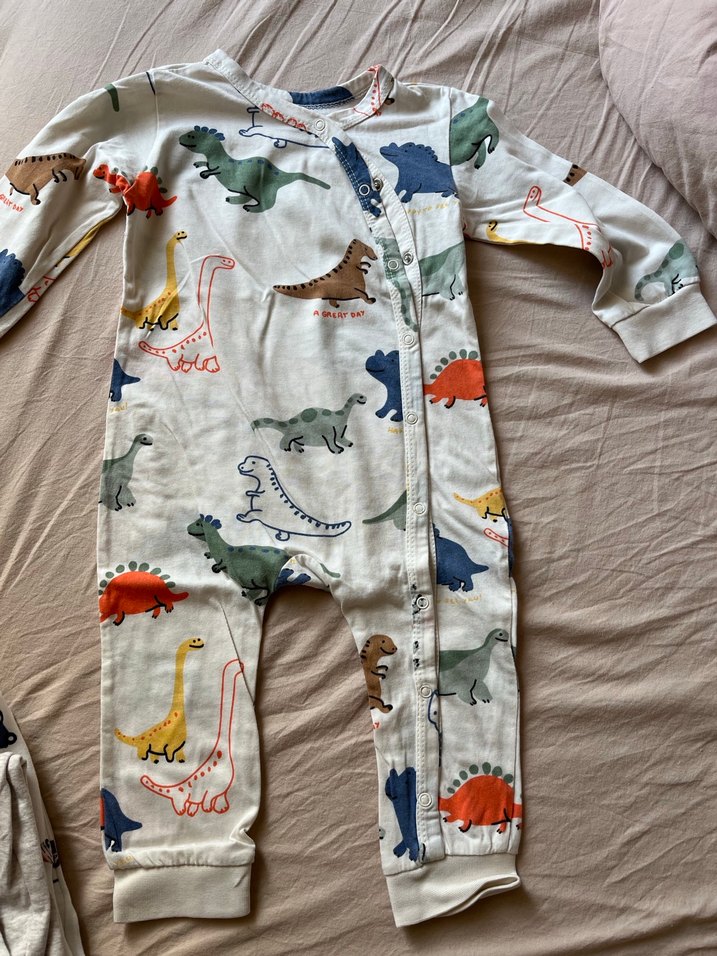 Uzun Kollu Düğmeli Bebek Tulum Gri - Görsel 3