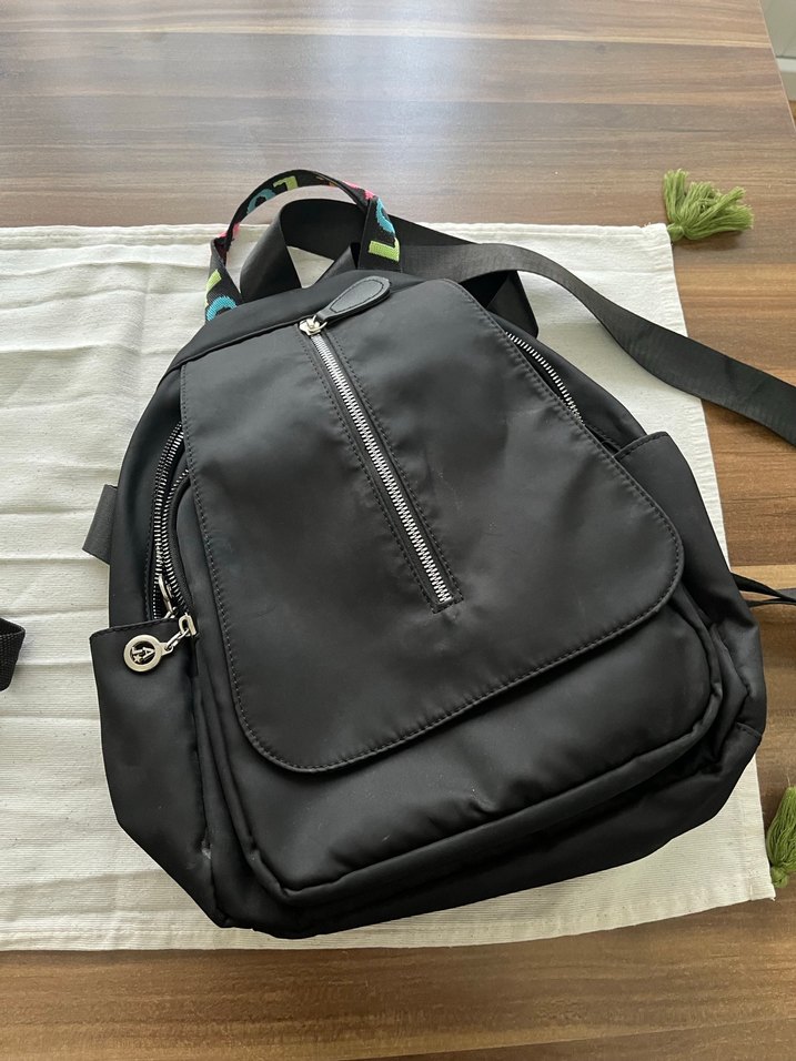 Siyah Fermuarlı  Sırt Çantası - Görsel 3