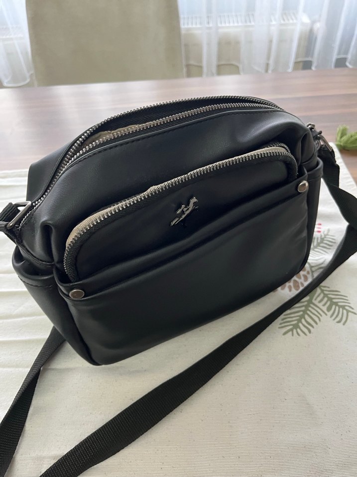 Siyah Deri Tokalı Kadın Çanta - Görsel 4