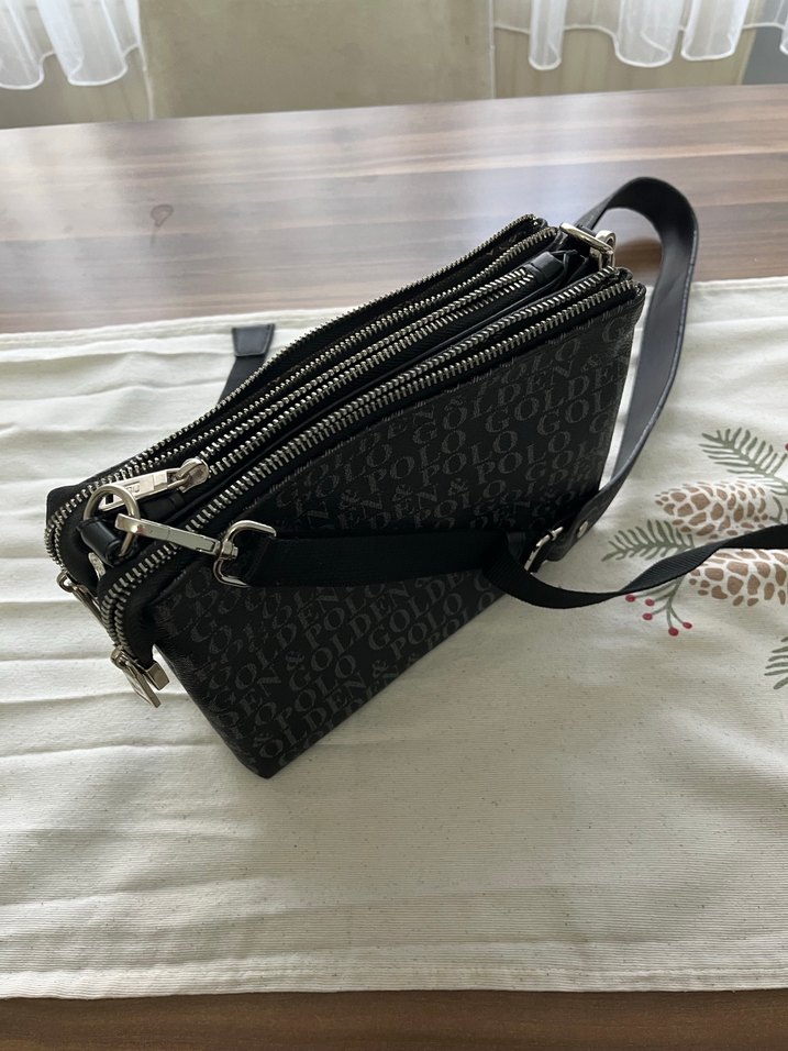 Siyah Deri Fermuarlı Kadın Çanta - Görsel 3