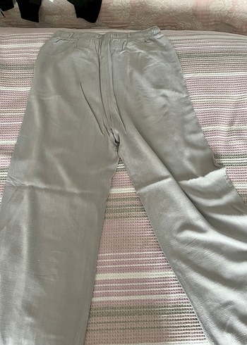 Stradivarius Gri Keten Pantolon - Görsel 2