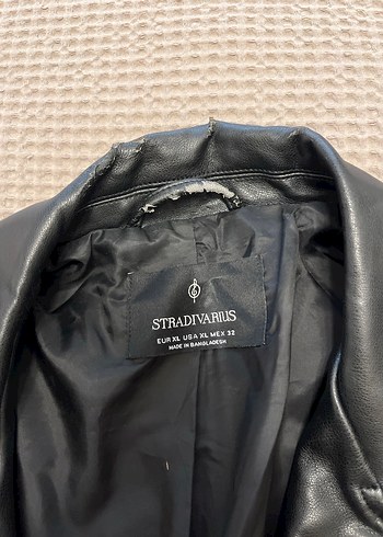 Stradivarius Kadın Siyah Deri Biker Ceket - Görsel 6