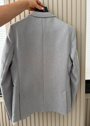 Gri Erkek Düğmeli Slim Fit Takım Ceket - Görsel 3
