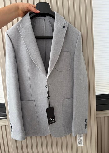 Gri Erkek Düğmeli Slim Fit Takım Ceket - Görsel 2