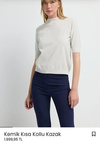 Gri Renk Adl Marka Kısa Kollu Kadın Kazak - Görsel 5
