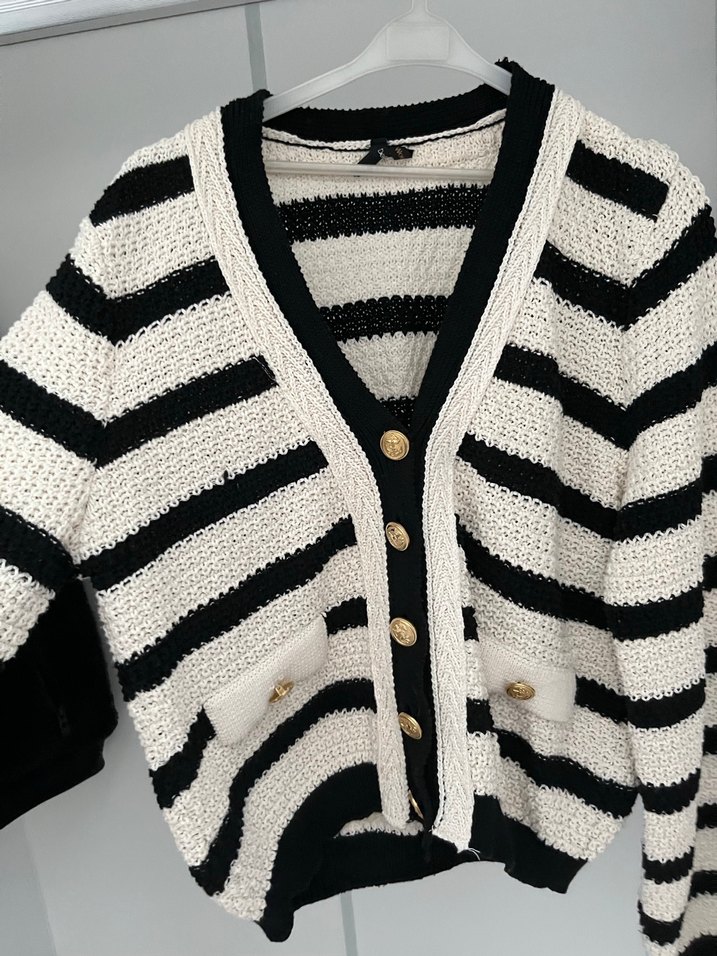 Zebra Desenli Triko Kadın Hırka - Görsel 3