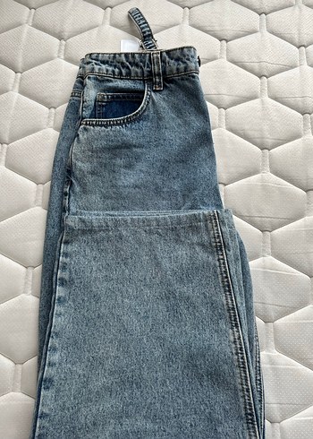 Gri Midi Boy Bol Kesim Kadın Kot Pantolon - Görsel 2