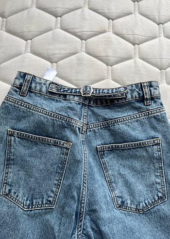 Gri Midi Boy Bol Kesim Kadın Kot Pantolon - Görsel 3