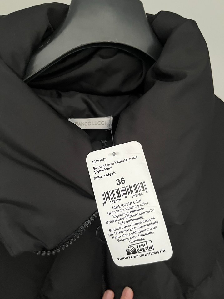 Siyah Midi Kadın Kışlık Rahat Mont - Görsel 3