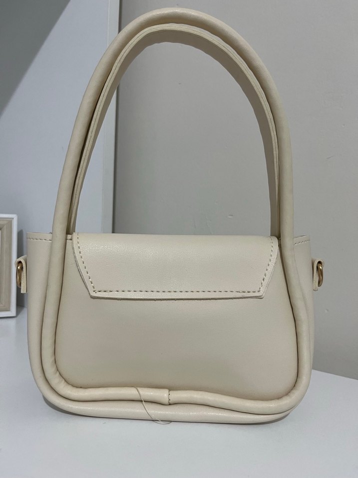 Bej Deri Minimalist Kadın Çanta - Görsel 2