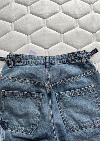 Gri Mavi Kemerli Kadın Denim Pantolon - Görsel 2