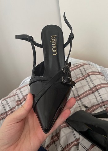 Siyah Tokalı Stiletto Topuklu Kadın Ayakkabı - Görsel 2