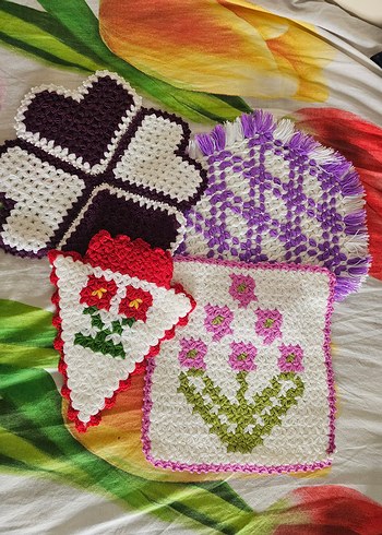 Renkli El Yapımı Banyo lif çeyizlik - Görsel 2