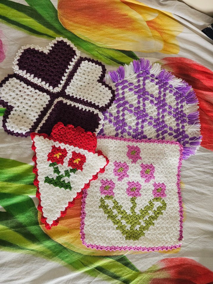 Renkli El Yapımı Banyo lif çeyizlik - Görsel 2