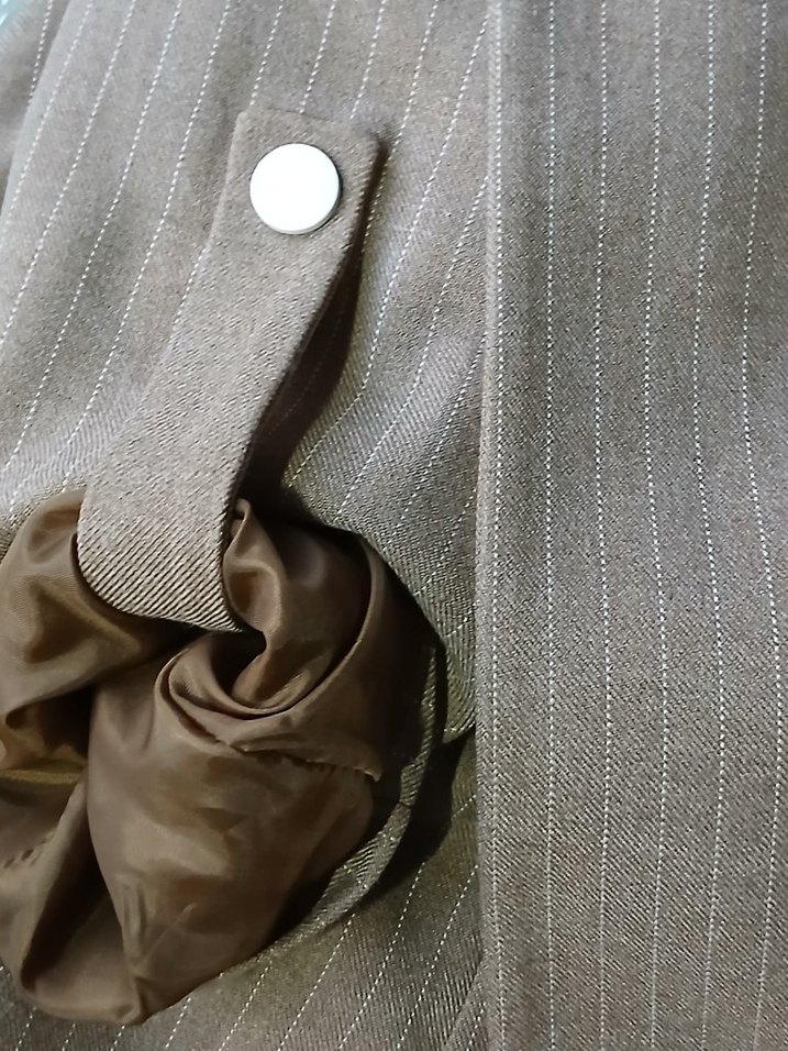 Bej Vintage Kadın Midi Ceket - Görsel 5