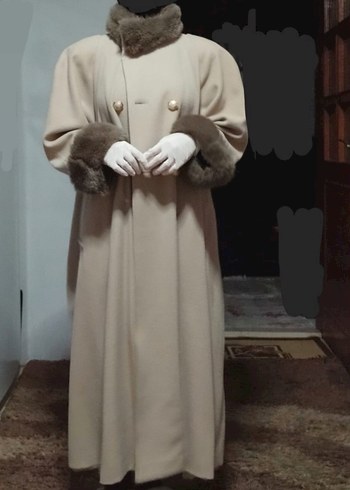 Faux fur trimmed coat kadın kaban - Görsel 2