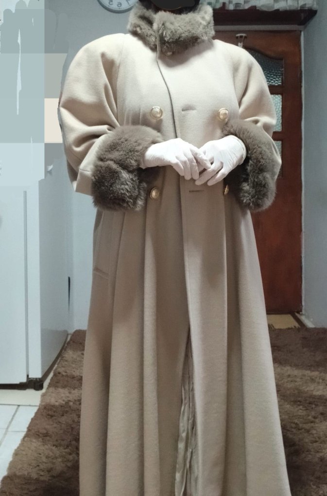 Faux fur trimmed coat kadın kaban - Görsel 3