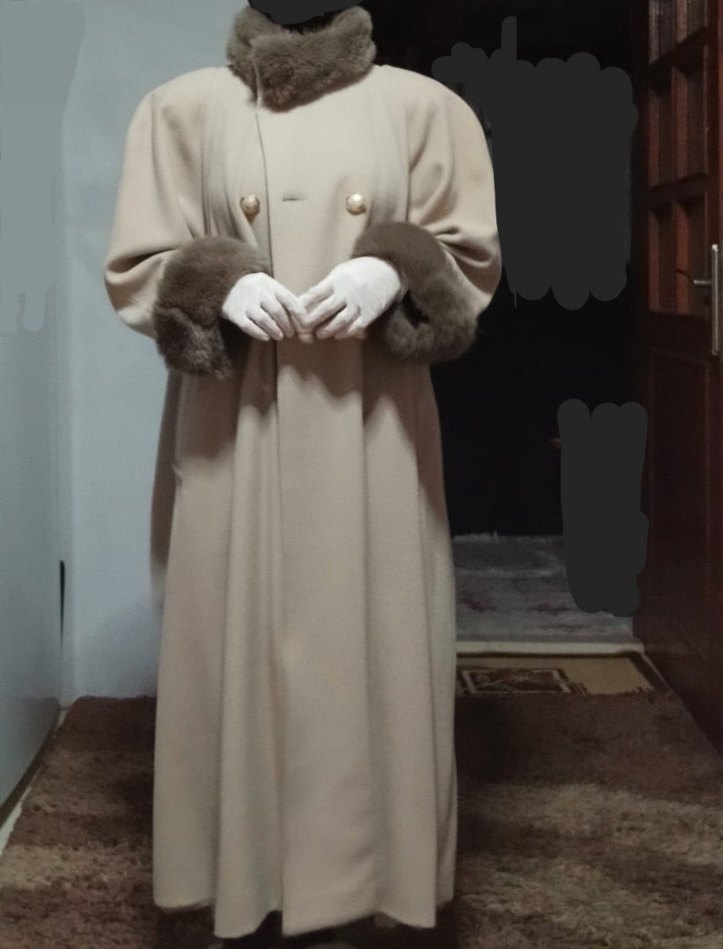 Faux fur trimmed coat kadın kaban - Görsel 2