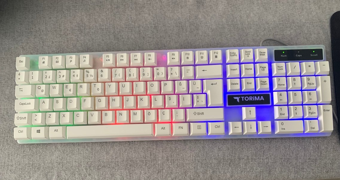 Beyaz RGB Işıklı Klavye ve Mouse Seti - Görsel 4