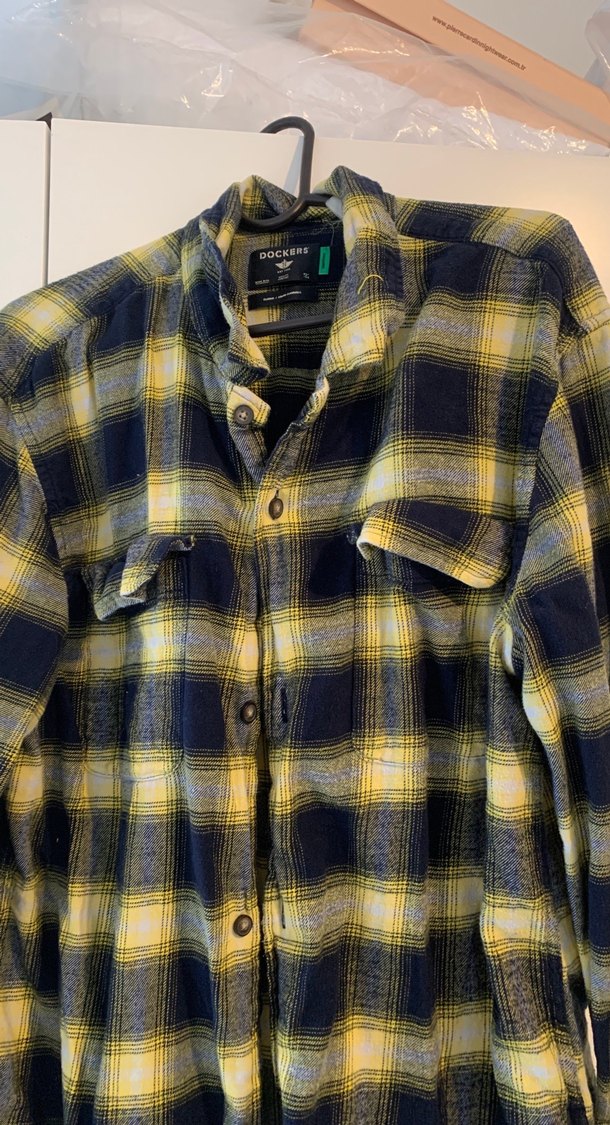 Sarı Larciver Ekoseli  kışlık Erkek Gömlek - Görsel 3