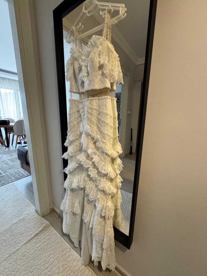 Beyaz Bohem Gelinlik - Görsel 3