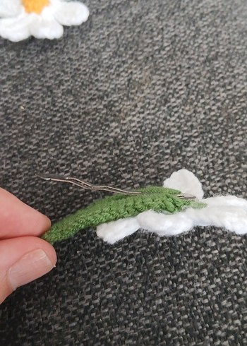 Örgü Papatya çıtçıtlı 1 çift toka - Görsel 2