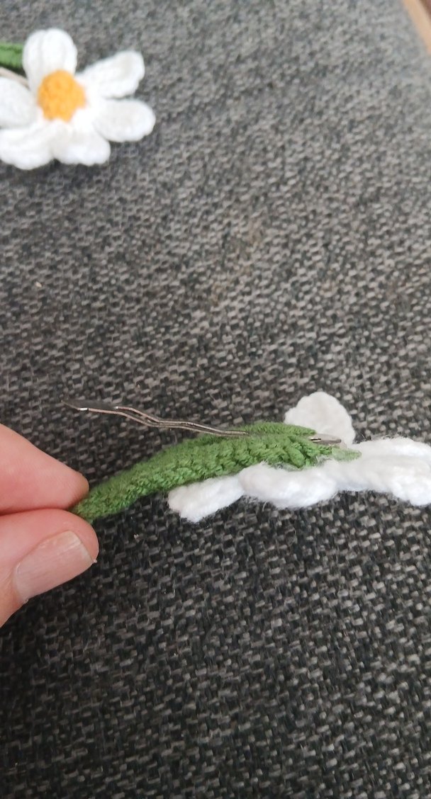 Örgü Papatya çıtçıtlı 1 çift toka - Görsel 2