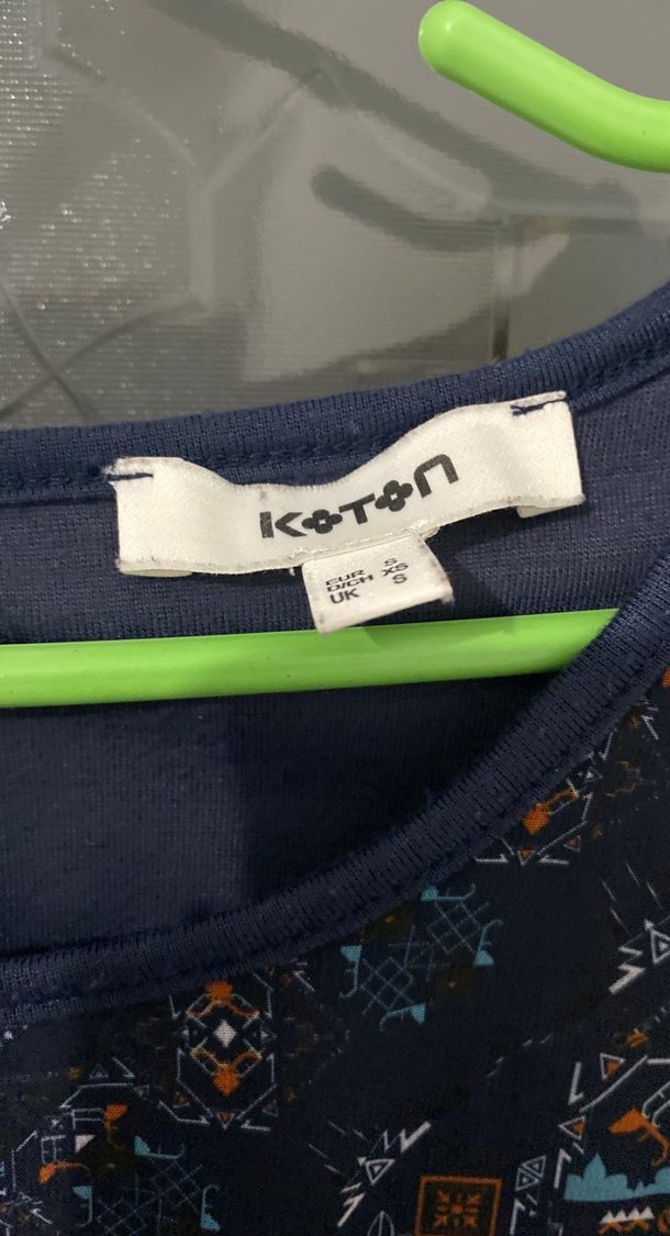 Kolsuz Desenli Lacivert Midi Elbise - Görsel 2