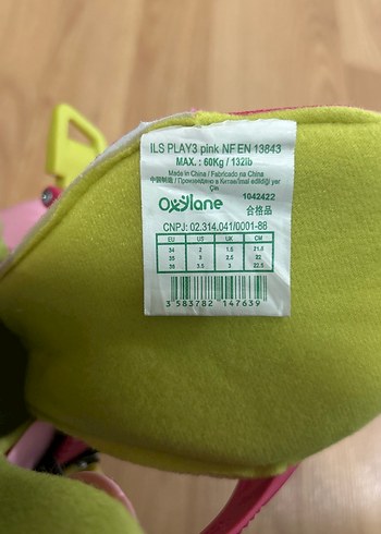 Renkli Pembe Çocuk Patenleri 34-36 beden - Görsel 6