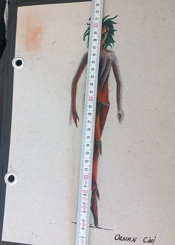 KARTON ÜZERİNE  YAPILMIŞ ORJİNAL EL YAPIMI ÇİZİMLER - Görsel 7