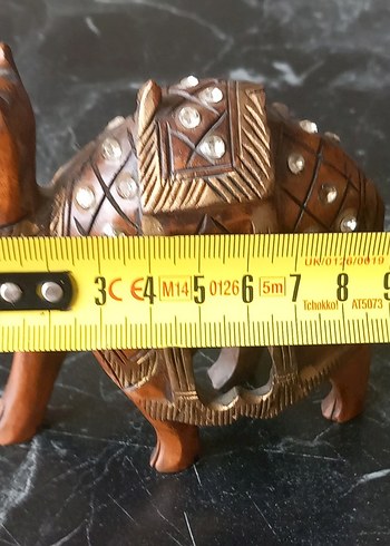 AHŞAPTAN OYMA EL YAPIMI VE TAŞ İŞLEMELİ DEVE - Görsel 4