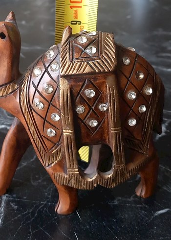 AHŞAPTAN OYMA EL YAPIMI VE TAŞ İŞLEMELİ DEVE - Görsel 5