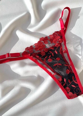 Nakışlı Kırmızı Sütyen - Görsel 2