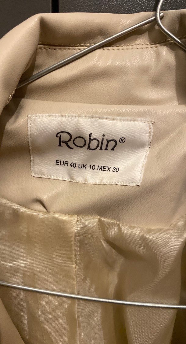 Bej Deri Püsküllü Kadın Biker Ceket - Görsel 2