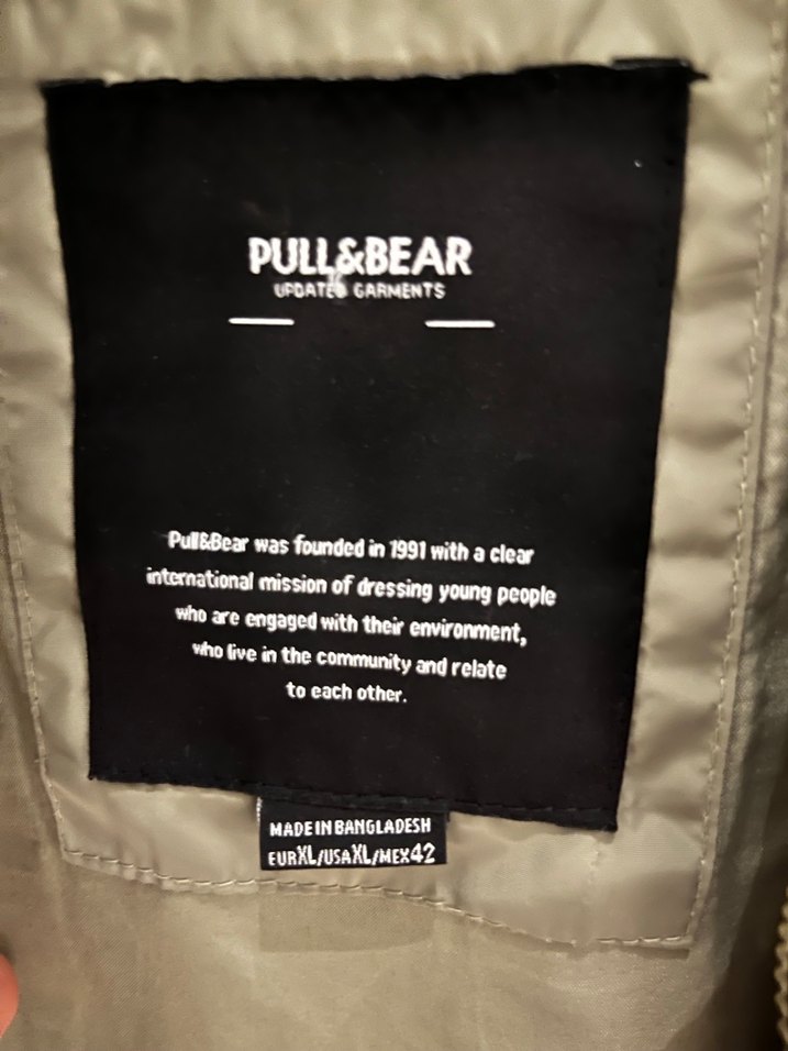 Pull&bear Haki Düğmeli Sokak Stili bomber Ceket - Görsel 2