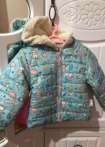 Kız Çocuk Baskılı Fermuarlı Mont - Görsel 2