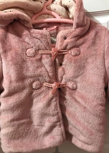 Kız Çocuk Pembe Kürklü Mont - Görsel 2