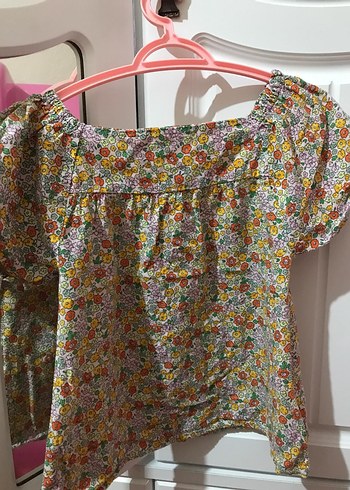 Çiçek Desenli Düğmeli kız çocuk Bluz - Görsel 3