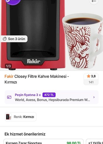 Fakir filtre kahve makinesi - Görsel 3