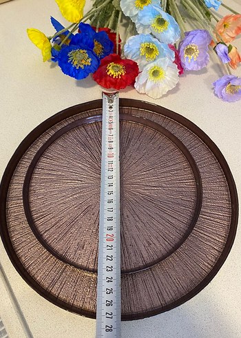 Kahverengi Düz Desensiz Tabak Seti - Görsel 2