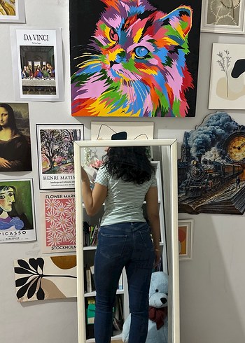 Yeşil Çizgili Kısa Kollu tişört - Görsel 3