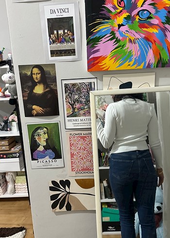 Beyaz Balıkçı Yaka Fitilli Triko Kazak - Görsel 2