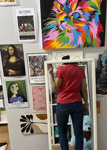 Kırmızı Baskılı Tişört, Kısa Kollu - Görsel 2