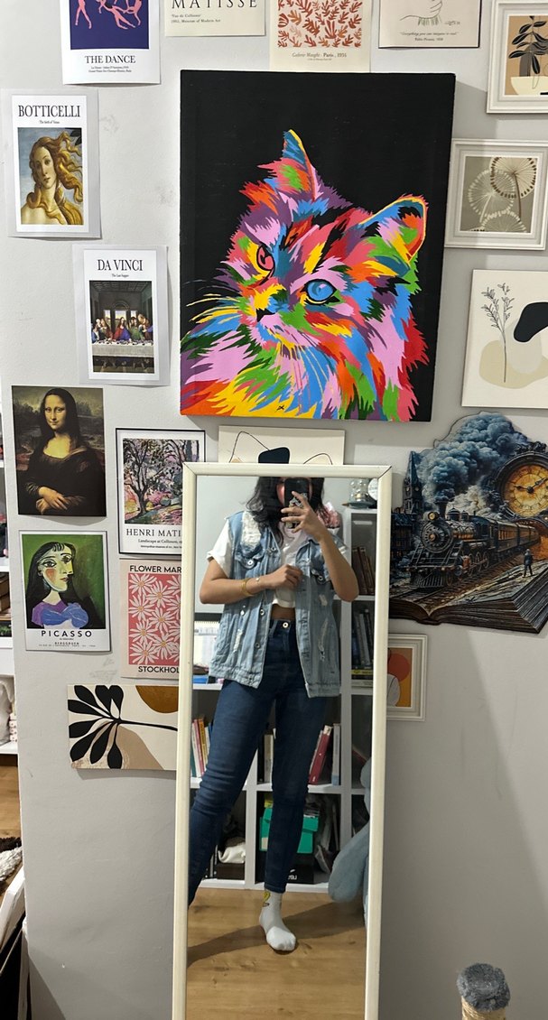 Gri Tie-Dye Transparan Denim Yelek - Görsel 3