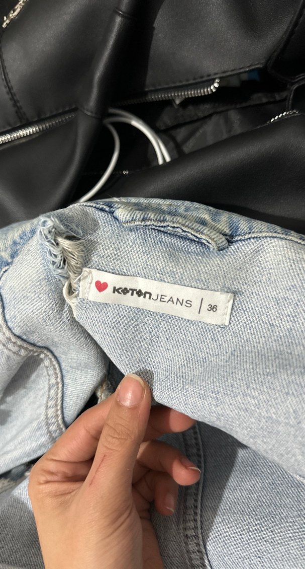 Gri Tie-Dye Transparan Denim Yelek - Görsel 4