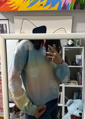 Renkli Kadın Kazak - Görsel 2