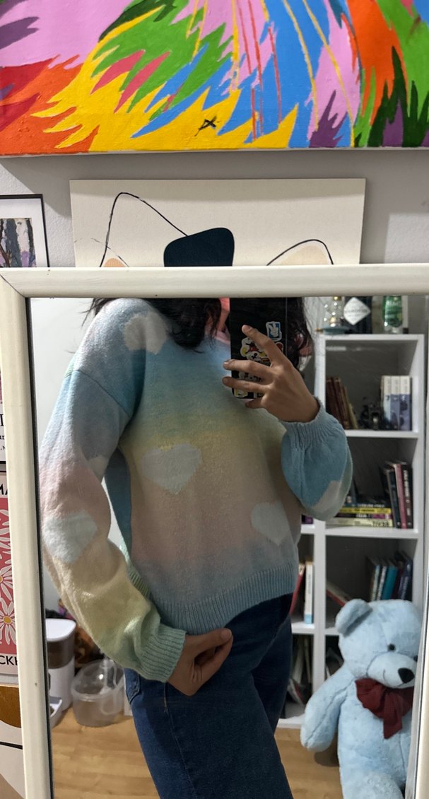 Renkli Kadın Kazak - Görsel 2