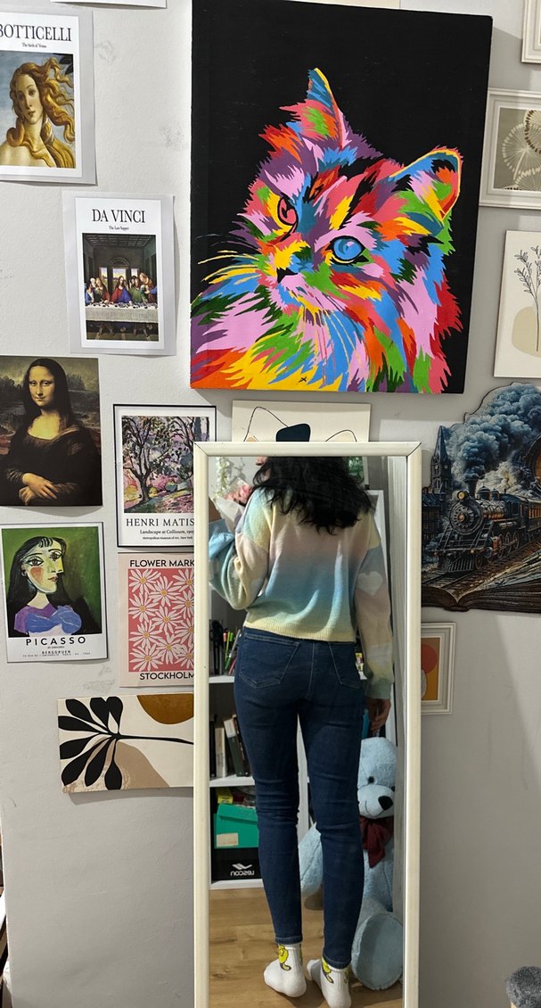 Renkli Kadın Kazak - Görsel 3