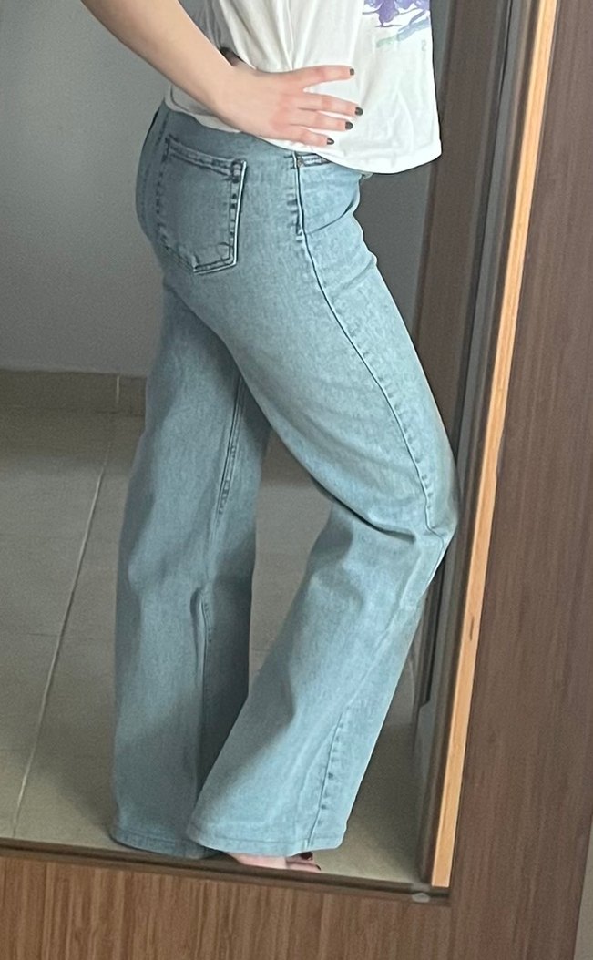 Düz Kesim Jean Açık Mavi Regular Fit Denim Pantolon - Görsel 3