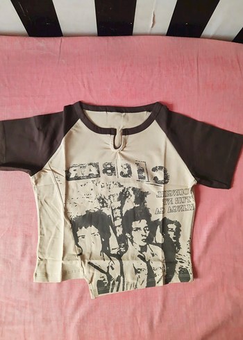 Y2k Ceunge Punk Kahverengi Baskılı T-shirt - Görsel 2